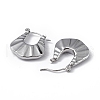 Non-Tarnish 304 Stainless Steel Twist Teardrop Thick Hoop Earrings for Women EJEW-I284-11P-2