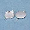 201 Stainless Steel Cabochon Connector Settings STAS-F191-15S-E-2