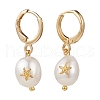 Mother's Day Jewellery Brass Huggie Hoop Earrings EJEW-JE04433-01-1