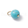 5Pcs 5 Colors Dyed Synthetic Turquoise Round Charms PALLOY-JF03415-4
