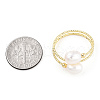 Mother's Day Jewellery Natural Pearl Beaded Wrapped Cuff Ring RJEW-T026-04G-6