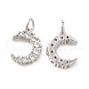 Brass Micro Pave Cubic Zirconia Charms KK-E068-VB412-1