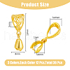 HOBBIESAY 36Pcs 3 Color Filigree Rack Plating Brass Ice Pick Pinch Bails KK-HY0001-83-2
