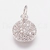 Brass Cubic Zirconia Pendants ZIRC-K070-21-2