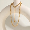 3MM 304 Stainless Steel Ball Chain Necklaces NJEW-D322-02G-4