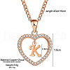 Alloy Crystal Rhinestone Heart with Initial Pendant Necklaces WGD4CFD-11-2