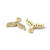 Brass Micro Pave Clear Cubic Zirconia Charms KK-H460-36G-2