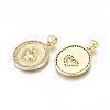Brass Micro Pave Clear Cubic Zirconia Pendants ZIRC-S067-210-NF-2