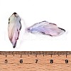 Baking Painted Transparent Glass Pendants DGLA-N014-02F-3