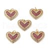 Brass Micro Pave Cubic Zirconia Pendants X-ZIRC-P092-040G-RS-1