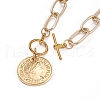 304 Stainless Steel Coin Pendants Necklaces NJEW-JN02749-01-3