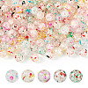  5 Bags 5 Colors Transparent Crackle Glass Beads GLAA-TA0002-05-10