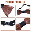 CHGCRAFT 1Pc Wood Bow Ties for Bridegroom AJEW-CA0004-59A-4