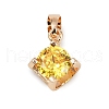 Brass Micro Pave Cubic Zirconia Pendants KK-E795-29KCG-03-1
