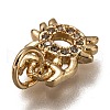 Brass Micro Pave Clear Cubic Zirconia Charms ZIRC-B002-48G-3