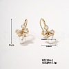 Mother's Day Jewellery Elegant Pearl and Copper Stud Earrings with Zircon Stones UR8130-3-1