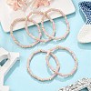 Natural Pink Opal Beads Stretch Bracelets for Men Women BJEW-L171-03C-2