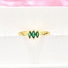 Brass Micro Pave Cubic Zirconia Cuff Rings for Women RJEW-H247-35G-03-3