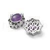 Brass Pave Natural Amethyst Multi-Strand Links KK-D366-01P-E-2