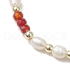 Natural & Synthetic Gemstone & Cultured Freshwater Pearl Beaded Stretch Bracelets for Women BJEW-JB11438-3