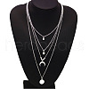 Alloy Moon Pendant Multi Layered Necklaces for Women FS-WGBB73B-02-1