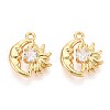 Brass Micro Pave Cubic Zirconia Charms KK-N263-94A-G-1