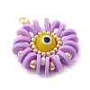 Handmade Polymer Clay and Evil Eye Lampwork and Glass Round Pendants PALLOY-MZ00638-04-3