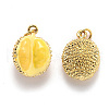 Brass Enamel Pendants KK-O140-04G-3