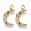 Brass Micro Pave Colorful Cubic Zirconia Pendants KK-S356-027G-NF-1