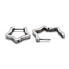 Tarnish Resistant 304 Stainless Steel Star Huggie Hoop Earrings STAS-J033-06P-3