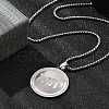 304 Stainless Steel Rhinestone Pendant Necklaces for Women NJEW-U021-04P-3