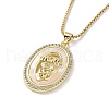 Mother's Day Brass Micro Pave Clear Cubic Zirconia Pendant Necklaces NJEW-G126-01E-1