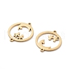 Ion Plating(IP) 304 Stainless Steel Hollow Connector Charms STAS-P332-09G-3