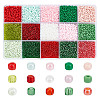 HOBBIESAY 15 Colors Glass Seed Beads SEED-HY0001-15B-1