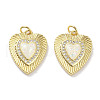 Brass Micro Pave Clear Cubic Zirconia Pendants KK-L213-013G-1