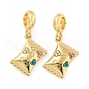 Rack Plating Alloy Pave Rhinestone Sweet Candy European Dangle Charms FIND-B034-04G-1
