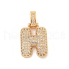 Brass Micro Pave Clear Cubic Zirconia Pendants KK-B099-01G-H-1