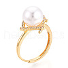 Brass Micro Pave Clear Cubic Zirconia Adjustable Ring Settings KK-T076-10G-8