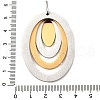 Oval 304 Stainless Steel Pendants STAS-M121-01PG-3