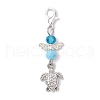 Tibetan Style Alloy & Glass Angel Pendant Decorations HJEW-JM03165-03-4