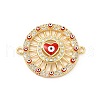 Rack Plating Brass Micro Pave Clear Cubic Zirconia Connector Charms KK-D087-09G-2