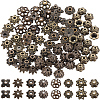 SOFPLATE 240Pcs 8 Styles Tibetan Style Alloy Flower Beads Caps FIND-SP0001-65-1