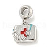 304 Stainless Steel European Dangle Charms STAS-U005-40P-1