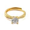 Mother's Day Rings Clear Cubic Zirconia Adjustable Rings RJEW-L120-018G-05-2