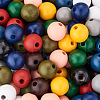 220Pcs 11 Colors Painted Natural Wood European Beads WOOD-TA0001-54-4
