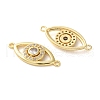 Rack Plating Brass Cubic Zirconia Eye Connector Charm KK-C084-18A-G-2