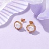 Brass Wired & Plastic Imitation Pearl Ear Studs EJEW-JE06123-2