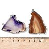 Natural Agate Dyed Nuggets Connector Charms G-Q016-01-3