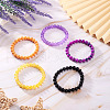 5 Colors Halloween Glass Beads Beaded Stretch Bracelet Sets BJEW-TAC0026-15