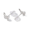 Anti-Tarnish Rhodium Plated Hollow Butterfly 999 Fine Silver Stud Earrings for Women EJEW-S215-24P-3